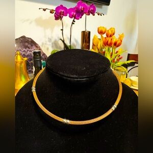 Italian 925 sterling Choker Necklace Modern Minimalist Design. Length 16”